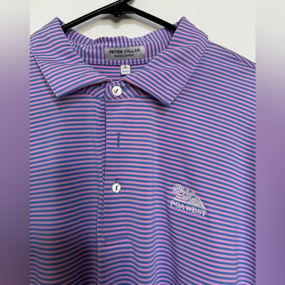 Peter Millar Golf Polo, XL, pink/purple, PGA West